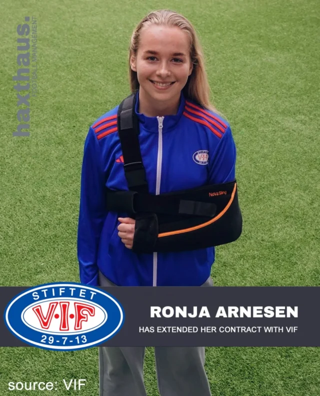 Congratulations @ronja.arnesen Ronja has extended her contract with @vifdamene @soccerdonna @soccerdonna.de